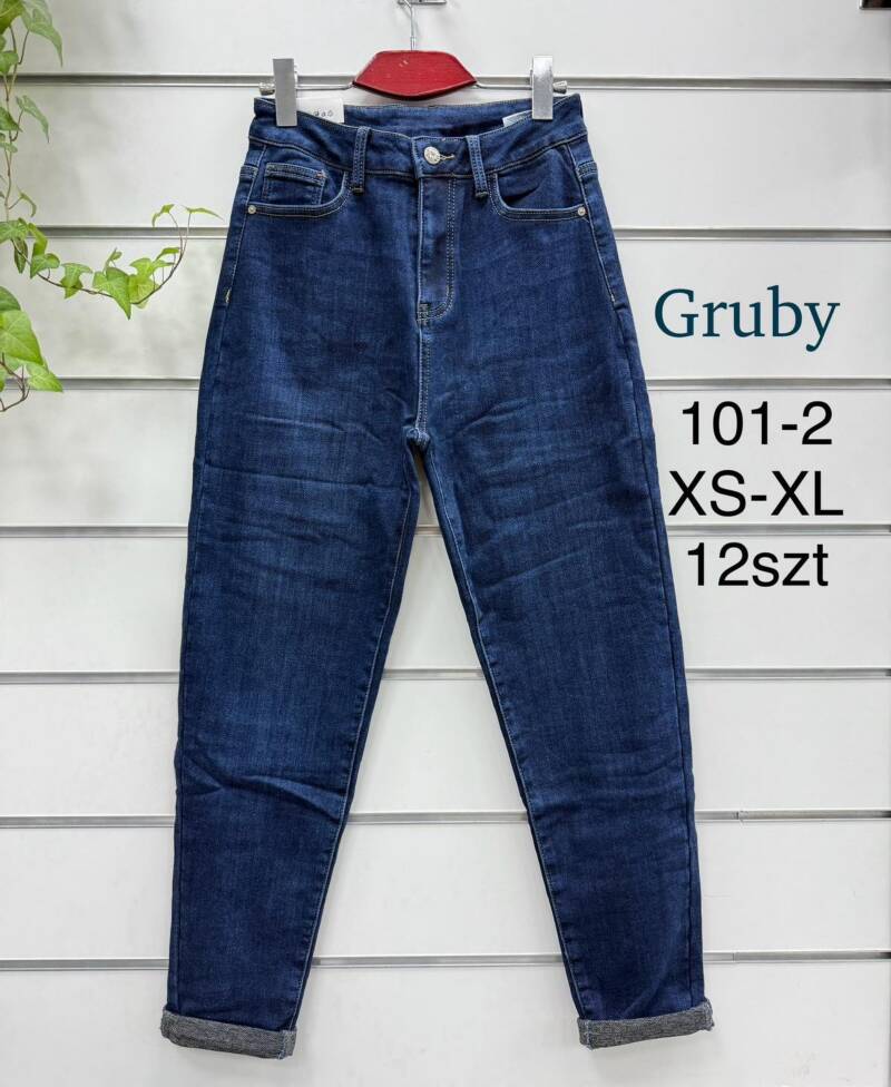 Spodnie damskie jeansy Roz XS-XL, 1 Kolor Paczka 12 szt