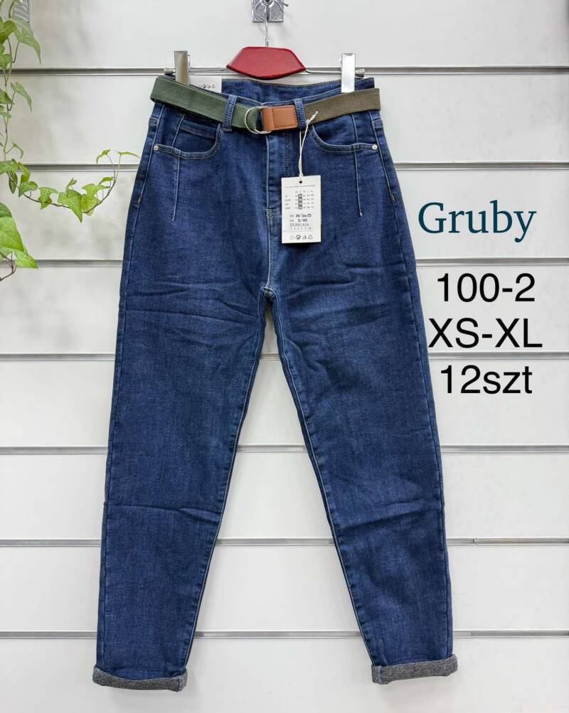 Spodnie damskie jeansy Roz XS-XL, 1 Kolor Paczka 12 szt