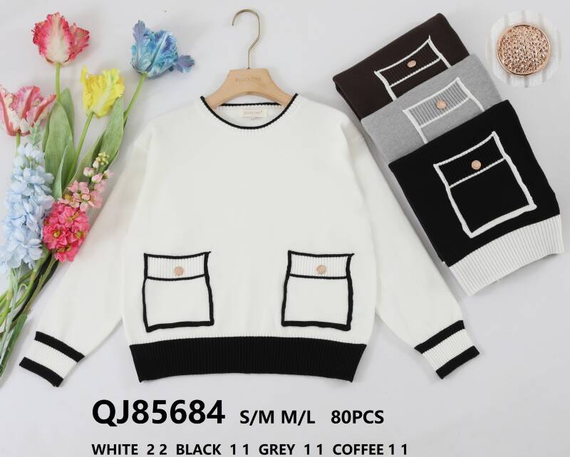 Swetry damska (Francja produkt) Roz S/M-M/L, Mix Kolor .Paczka 10 szt