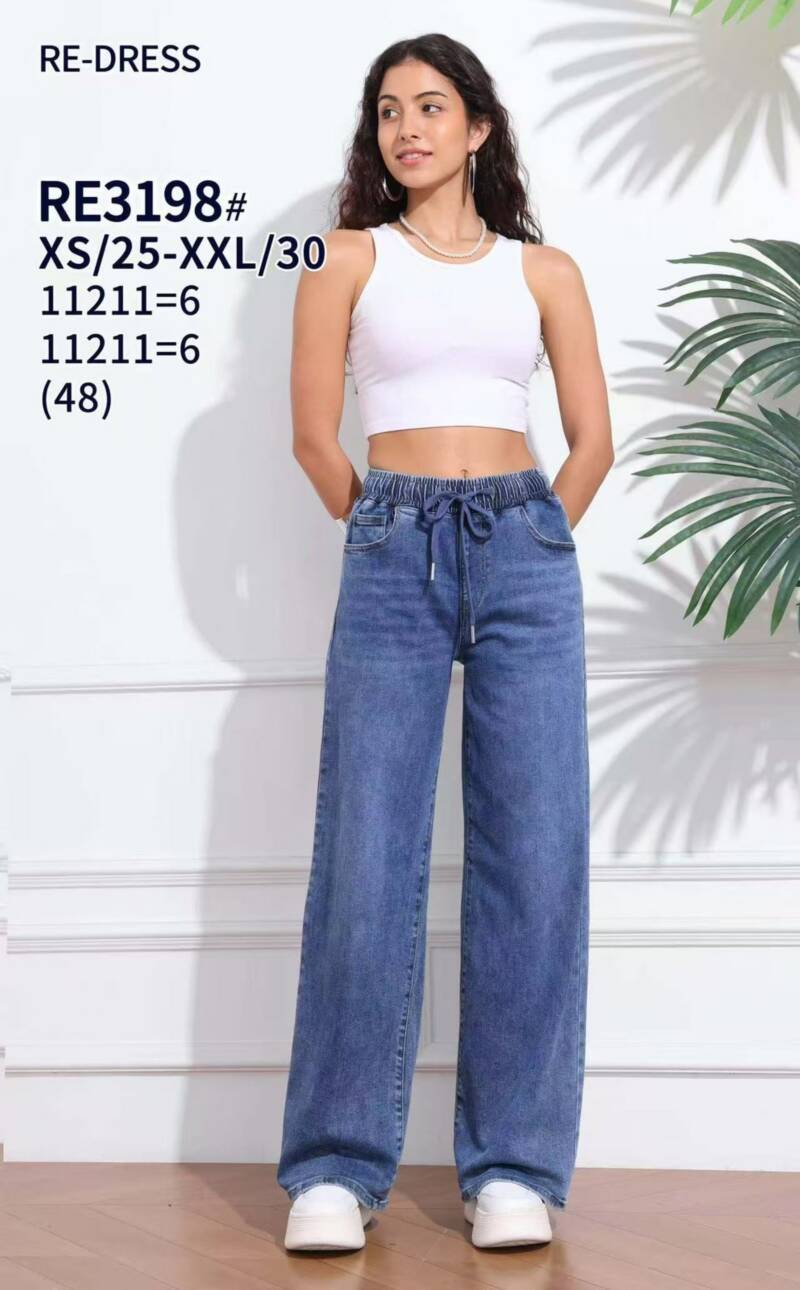 Spodnie damskie jeansy Roz XS-XL, 1 Kolor Paczka 12 szt