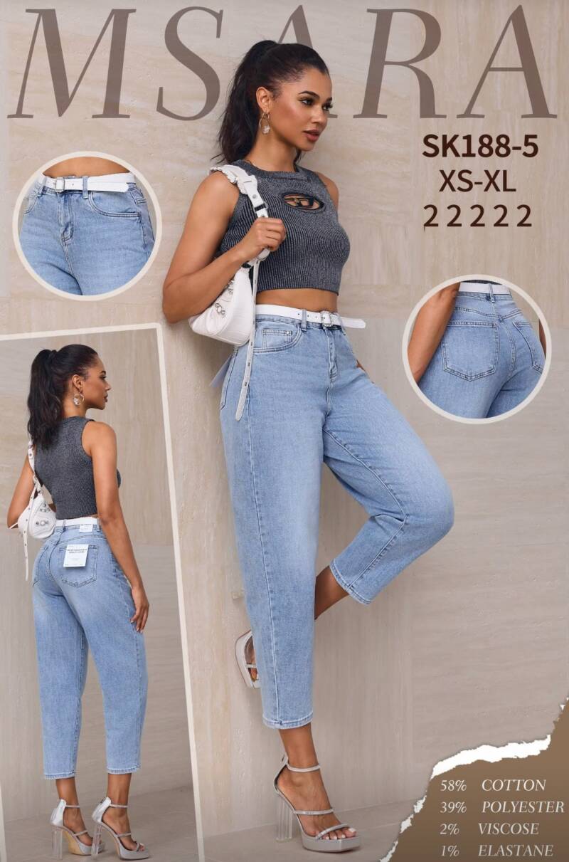 Spodnie damskie jeansy Roz XS-XL 1 Kolor Paczka 10 szt