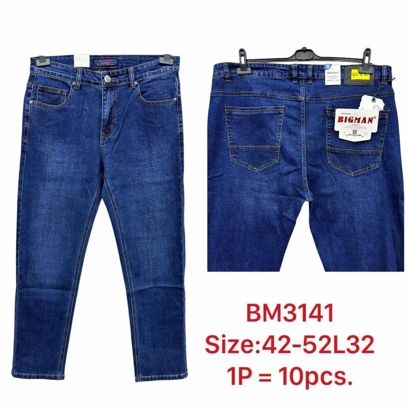 Spodnie jeansy meskie Roz 42-52, 1 Kolor .Paczka 10 szt