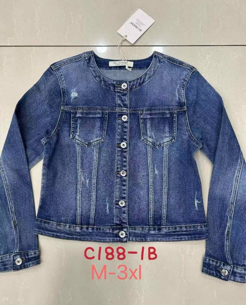 Kurtki damskie jeansy Roz M-3XL, 1 Kolor Paczka 10 szt