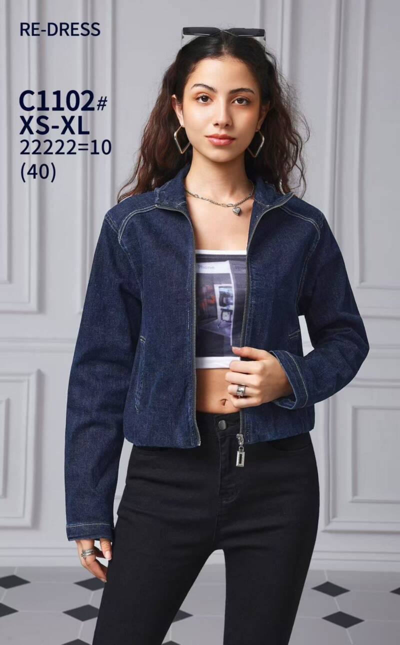 Kurtki damskie jeansy Roz XS-XL, 1 Kolor Paczka 10 szt