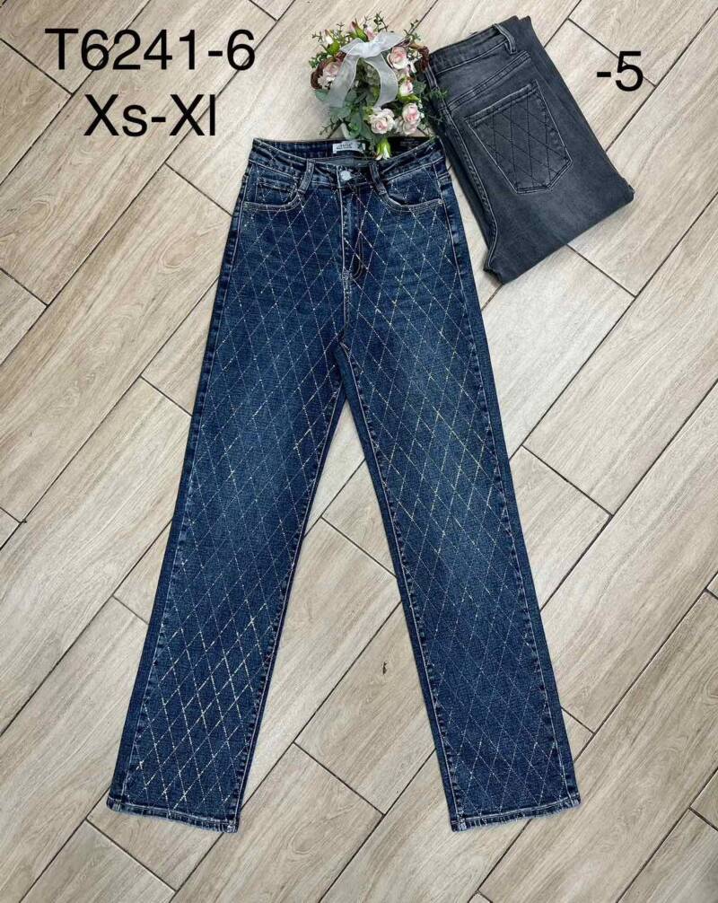 Spodnie damskie jeansy Roz XS-XL, 1 Kolor Paczka 10 szt