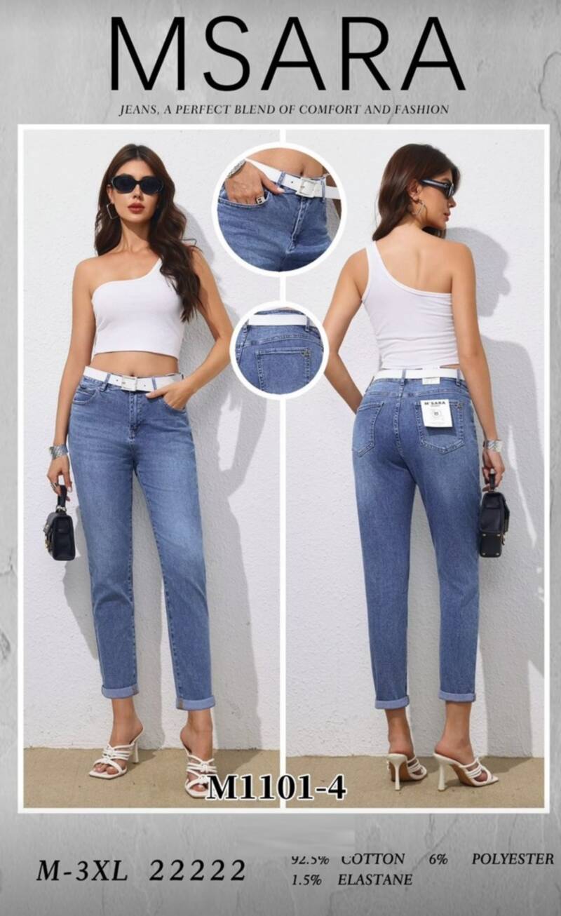 Spodnie damskie jeansy Roz M-3XL 1 Kolor Paczka 10 szt