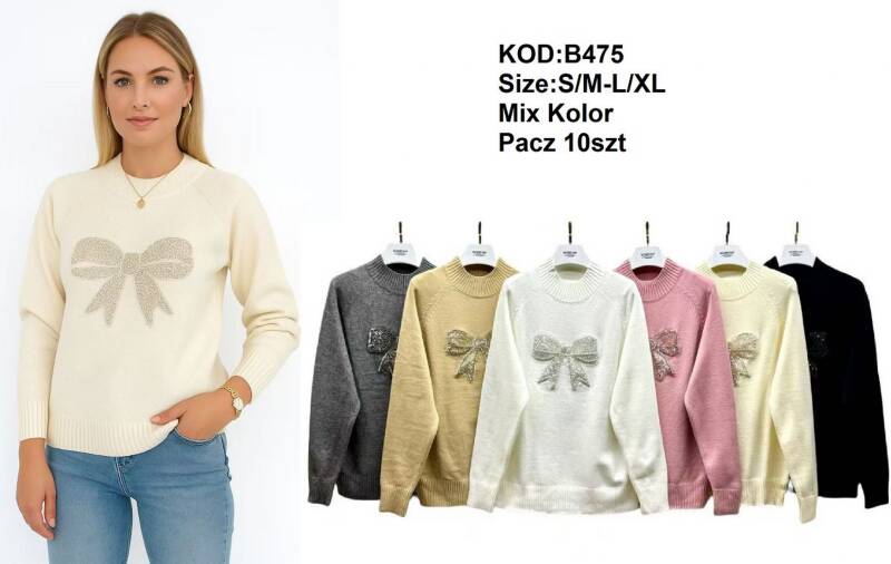 Swetry damskie Roz S/M-L/XL, Mix Kolor .Paczka 10 szt