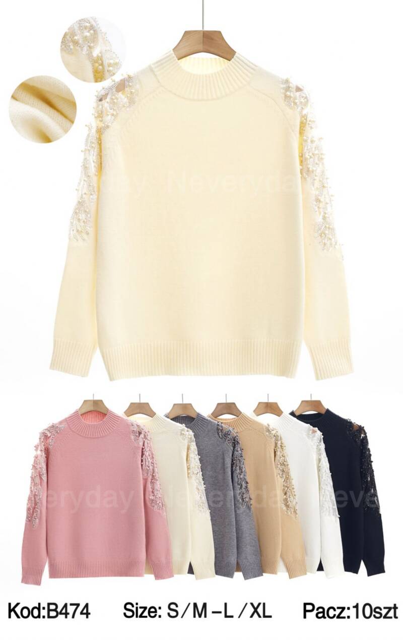 Swetry damskie Roz S/M-L/XL, Mix Kolor .Paczka 10 szt