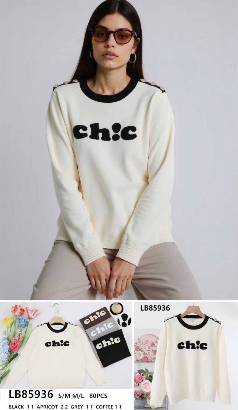 Swetry damska (Francja produkt) Roz S/M-L/XL, Mix Kolor .Paczka 10 szt