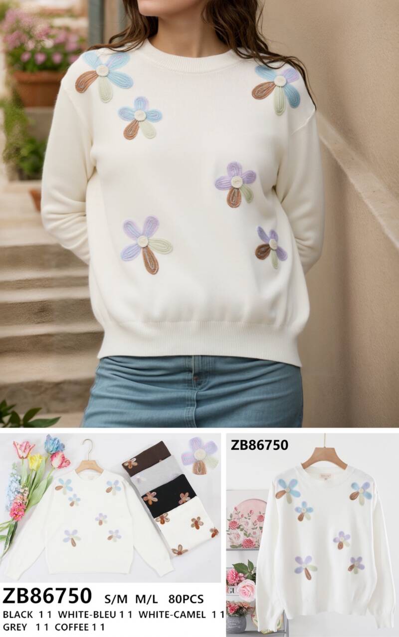 Swetry damska (Francja produkt) Roz S/M-L/XL, Mix Kolor .Paczka 10 szt