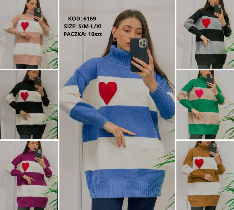 Swetry damskie Roz S/M-L/XL, Mix Kolor .Paczka 10 szt