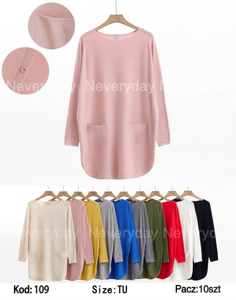  Tuniki damskie Roz Standard, Mix Kolor .Paczka 10 szt