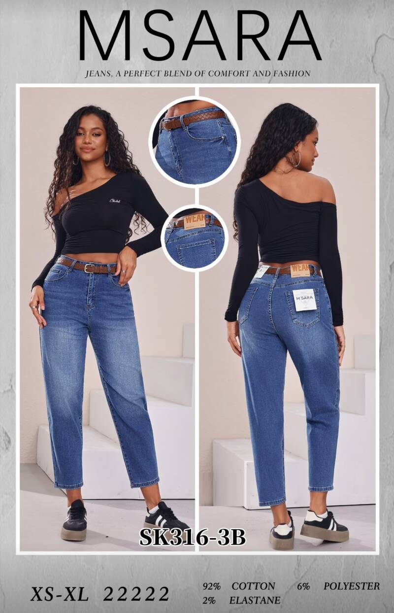 Spodnie damskie jeansy Roz XS-XL, 1 Kolor Paczka 10 szt