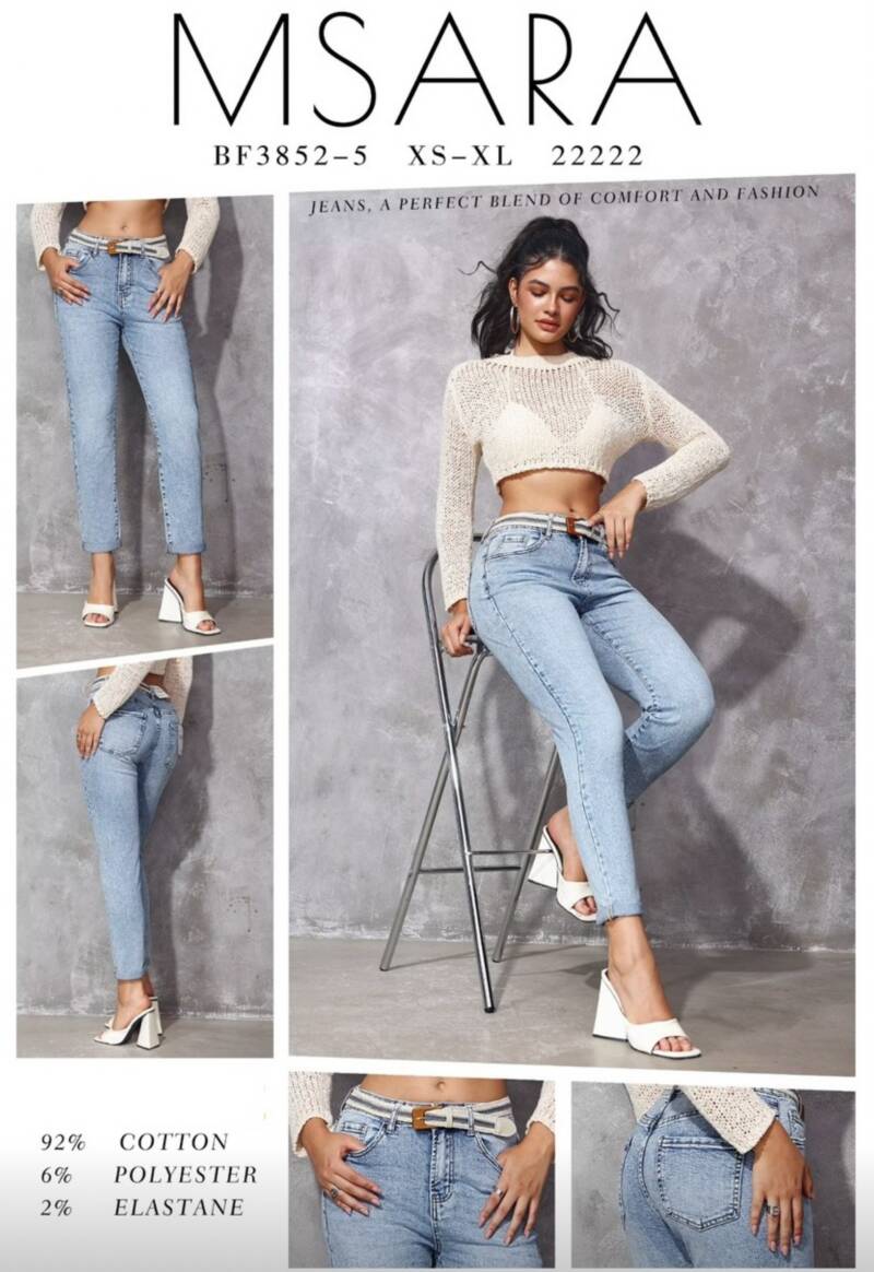 Spodnie damskie jeansy Roz XS-XL, 1 Kolor Paczka 10 szt