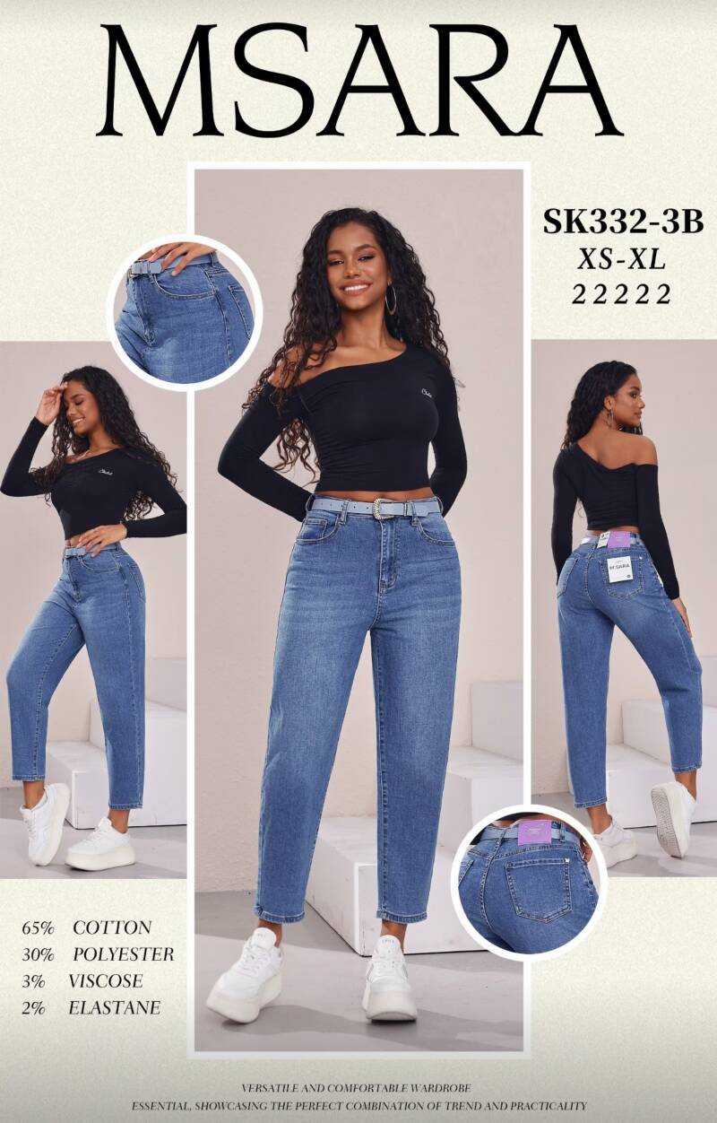 Spodnie damskie jeansy Roz XS-XL, 1 Kolor Paczka 10 szt