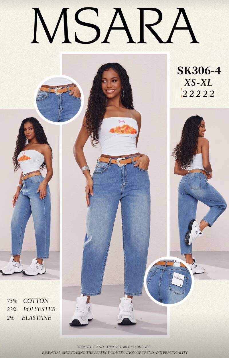 Spodnie damskie jeansy Roz XS-XL, 1 Kolor Paczka 10 szt