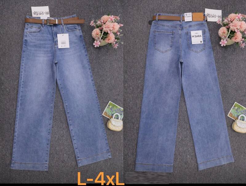 Spodnie damskie jeansy Roz L-4XL, 1 Kolor Paczka 12 szt