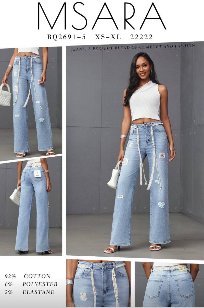 Spodnie damskie jeansy Roz XS-XL, 1 Kolor Paczka 10 szt