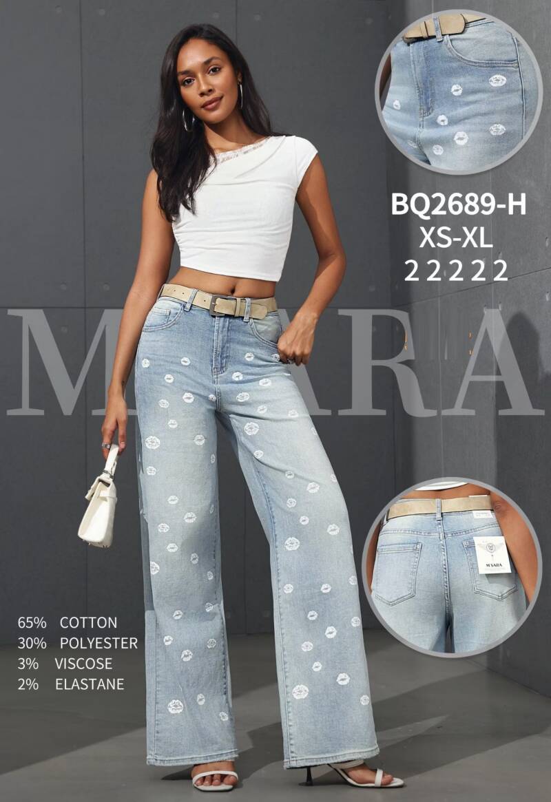 Spodnie damskie jeansy Roz XS-XL, 1 Kolor Paczka 10 szt