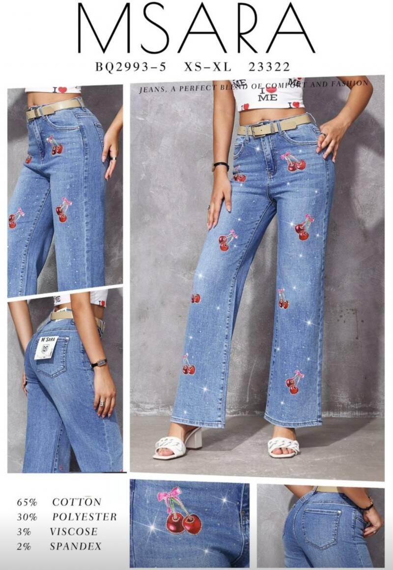 Spodnie damskie jeansy Roz XS-XL, 1 Kolor Paczka 12 szt