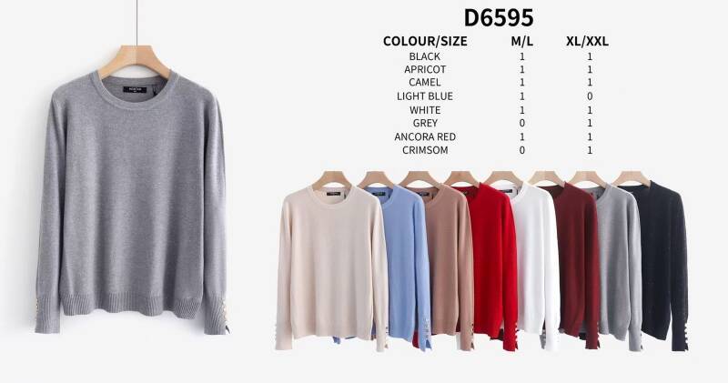 Swetry damskie Roz M/L-XL/2XL , Mix Kolor .Paczka 12 szt