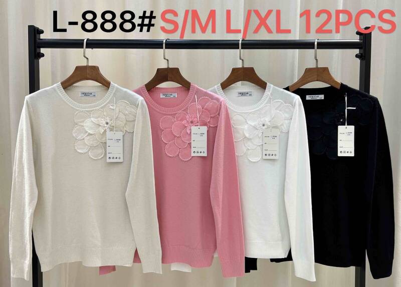 Swetry damskie Roz S/M-L/XL , Mix Kolor .Paczka 12 szt
