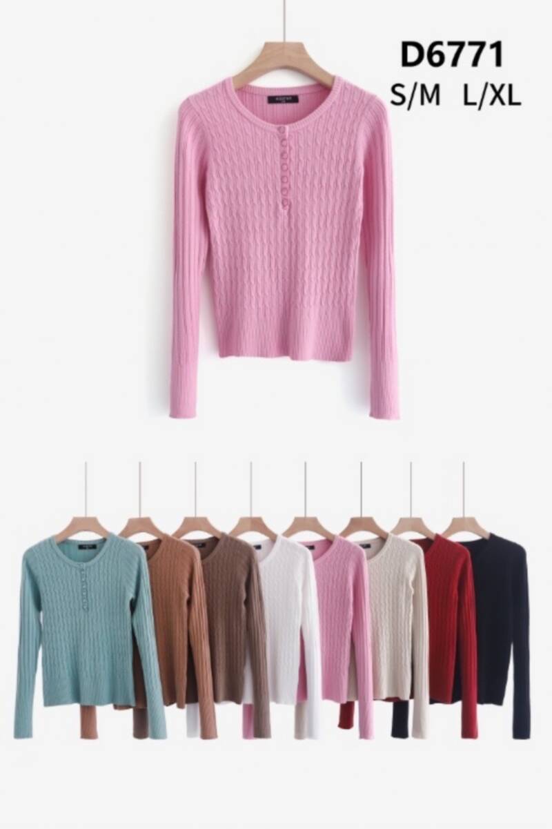 Swetry damskie Roz S/M-L/XL , Mix Kolor .Paczka 12 szt