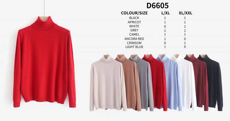 Swetry damskie Roz L-2XL, Mix Kolor .Paczka 12 szt