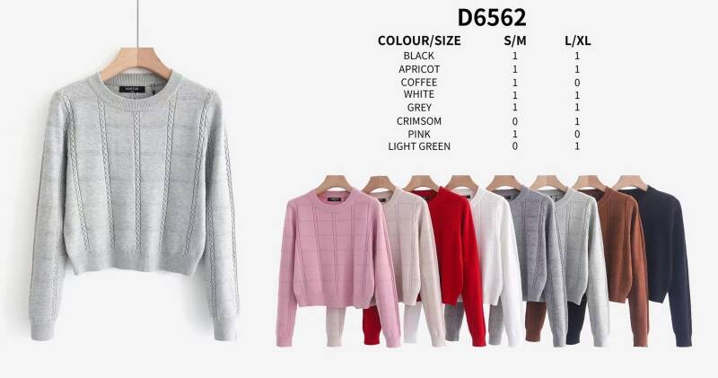 Swetry damskie Roz S/M-L/XL , Mix Kolor .Paczka 12 szt