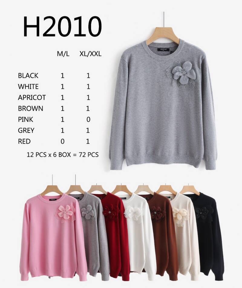 Swetry damskie Roz M/L-XL/2XL , Mix Kolor .Paczka 12 szt