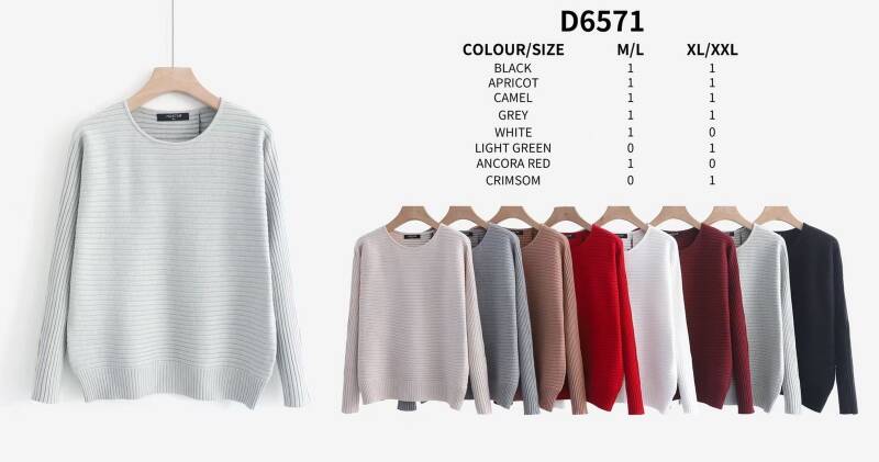 Swetry damskie Roz M/L-XL/2XL , Mix Kolor .Paczka 12 szt