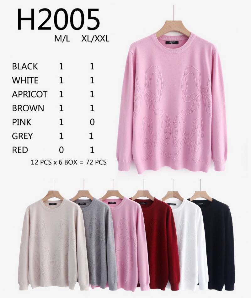 Swetry damskie Roz M/L-XL/2XL , Mix Kolor .Paczka 12 szt