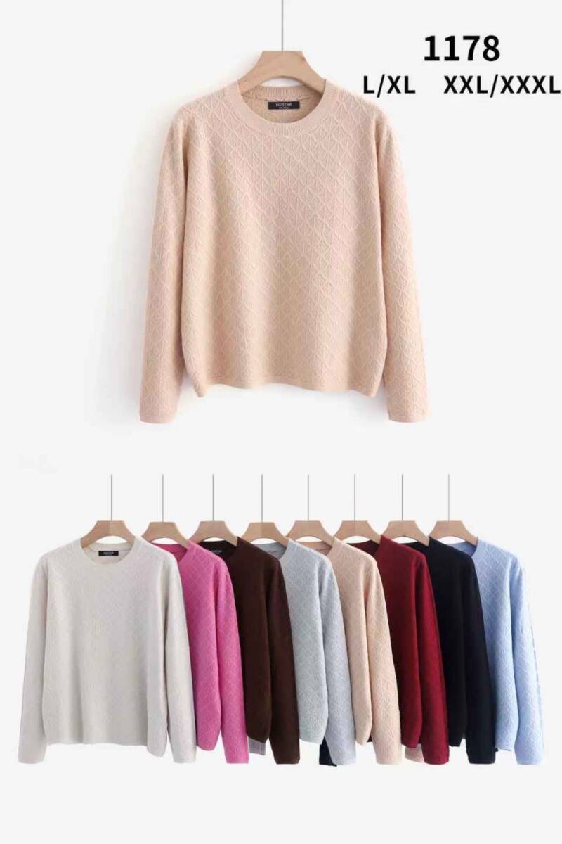 Swetry damskie Roz L-3XL, Mix Kolor .Paczka 10 szt