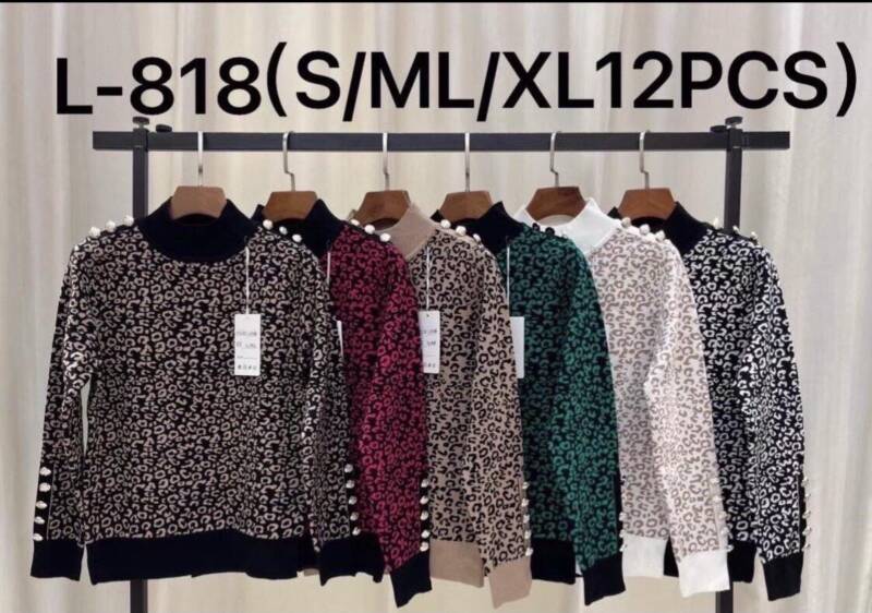 Swetry damskie Roz S/M-L/XL , Mix Kolor .Paczka 12 szt