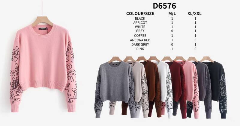 Swetry damskie Roz M/L-XL/2XL , Mix Kolor .Paczka 12 szt