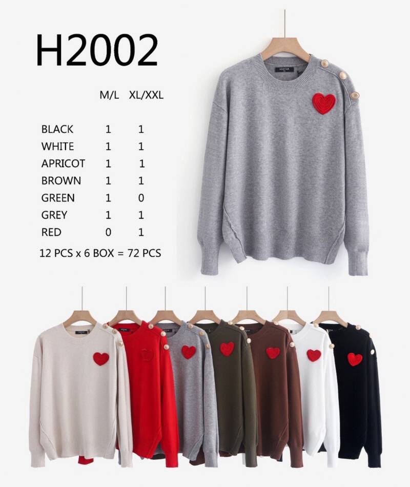 Swetry damskie Roz M/L-XL/2XL , Mix Kolor .Paczka 12 szt