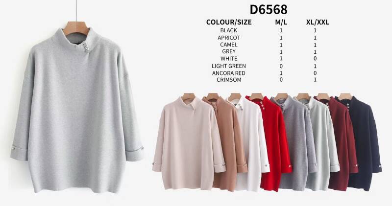 Swetry damskie Roz M/L-XL/2XL , Mix Kolor .Paczka 12 szt