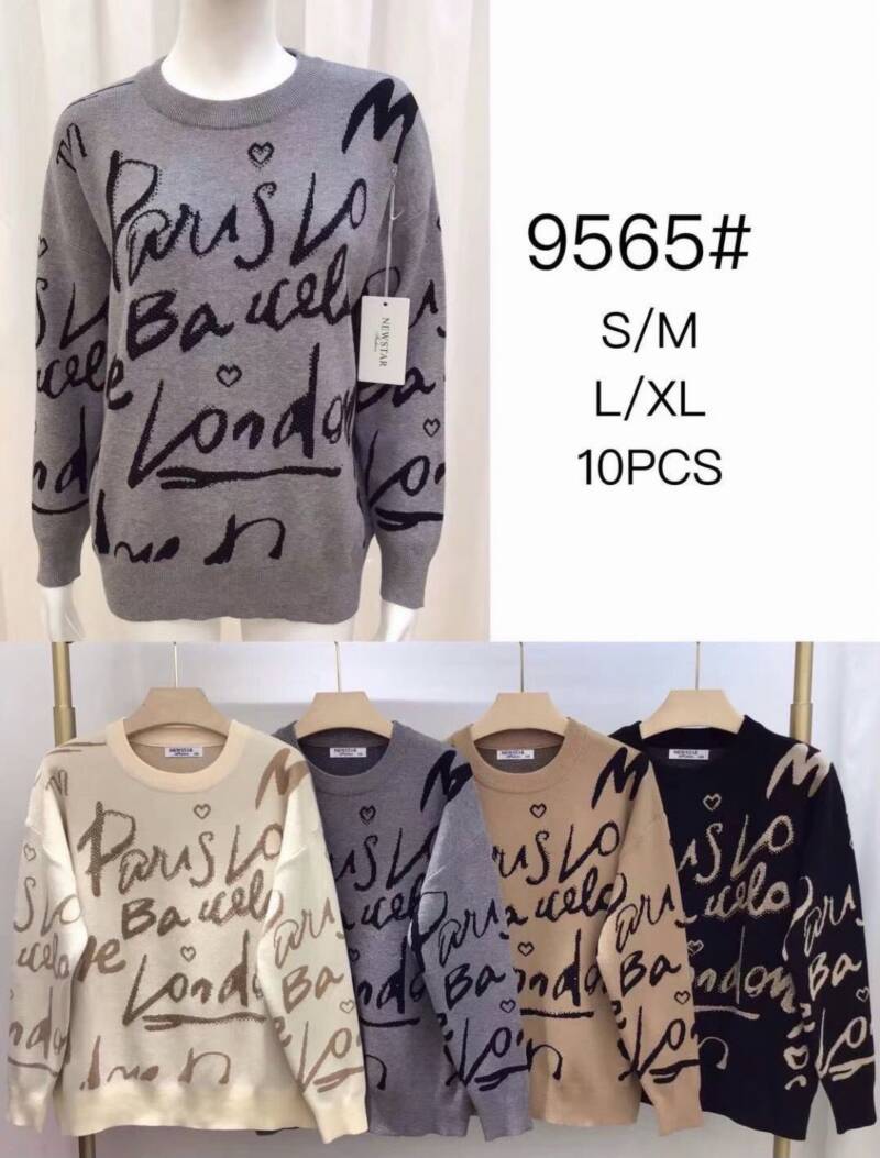 Swetry damskie Roz S/M-L/XL , Mix Kolor .Paczka 10 szt