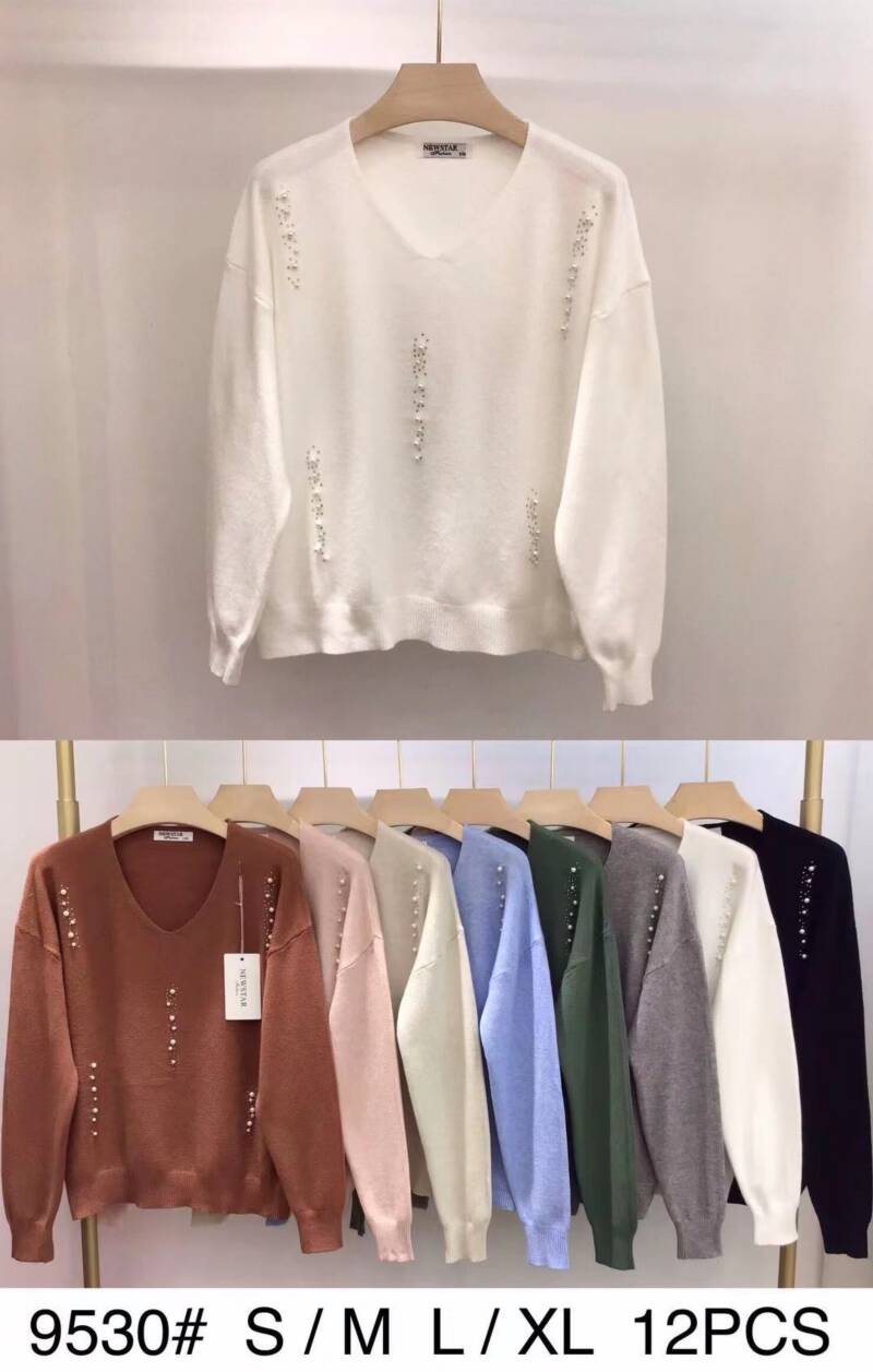 Swetry damskie Roz S/M-L/XL , Mix Kolor .Paczka 12 szt