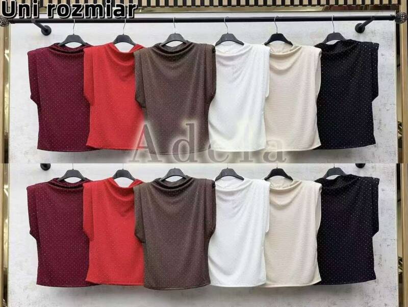 Bluzki damskie (Włoskie produkt) Roz Standard, Mix Kolor Paczka 5 szt