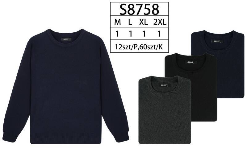 Swetry męska Roz M-4XL, Mix Kolor Paczka 12 szt