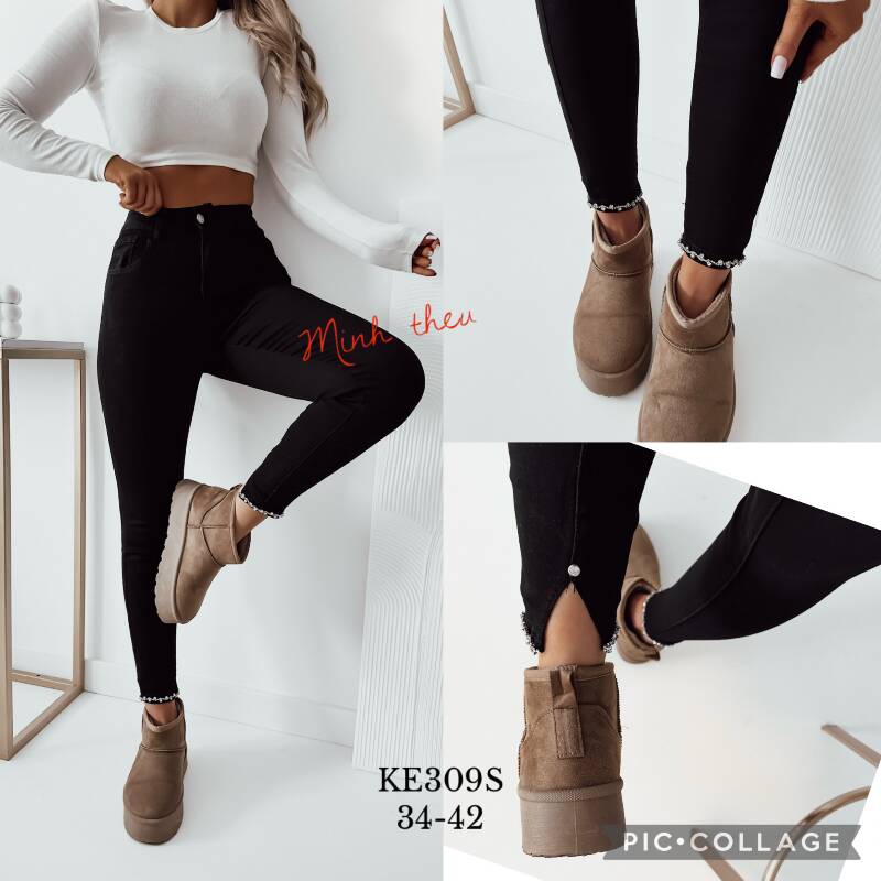 Spodnie damskie jeansy Roz 34-42, 1 Kolor Paczka 12 szt