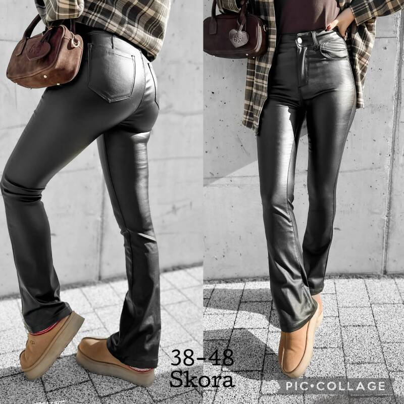 Spodnie damskie skórzane Roz 38-48, 1 Kolor Paczka 10 szt