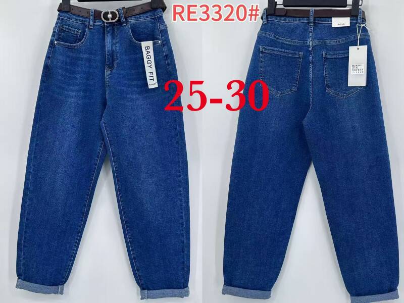 Spodnie damskie jeansy Roz 25-30, 1 Kolor Paczka 12 szt