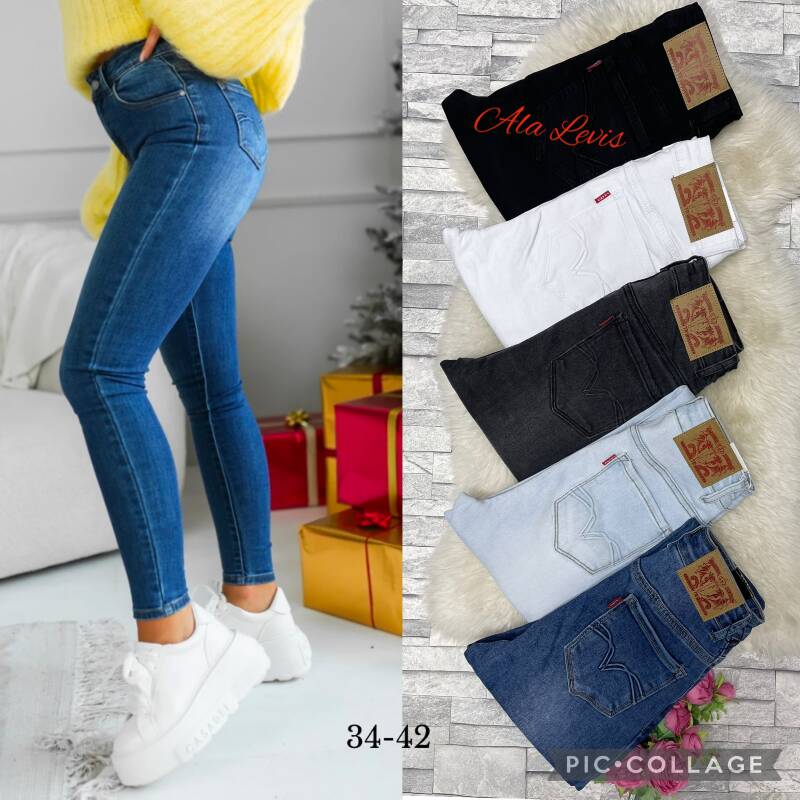 Spodnie damskie jeansy Roz 34-42, 1 Kolor Paczka 10 szt