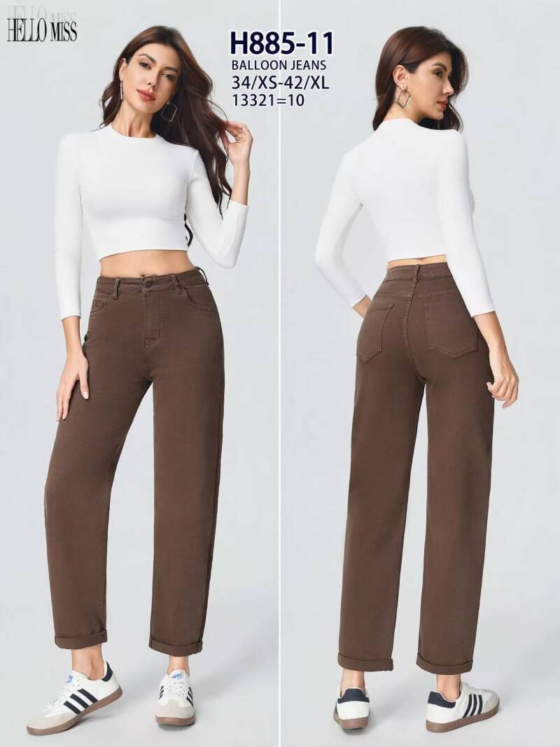 Spodnie damskie jeansy Roz XS-XL, 1 Kolor Paczka 10 szt