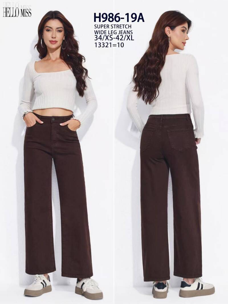 Spodnie damskie jeansy Roz XS-XL, 1 Kolor Paczka 10 szt