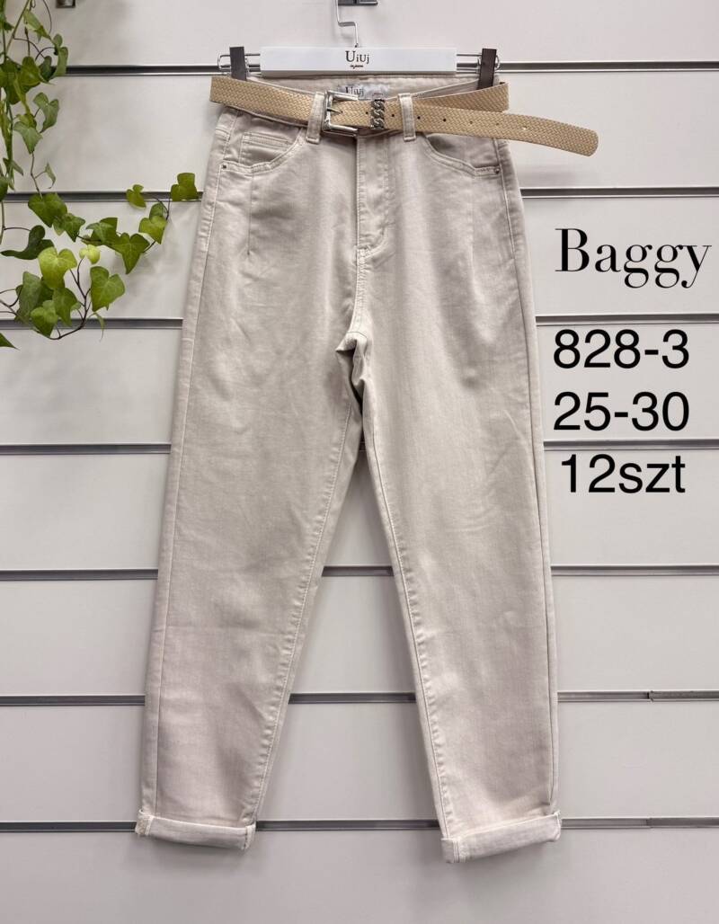 Spodnie damskie jeansy Roz 25-30, 1 Kolor Paczka 12 szt