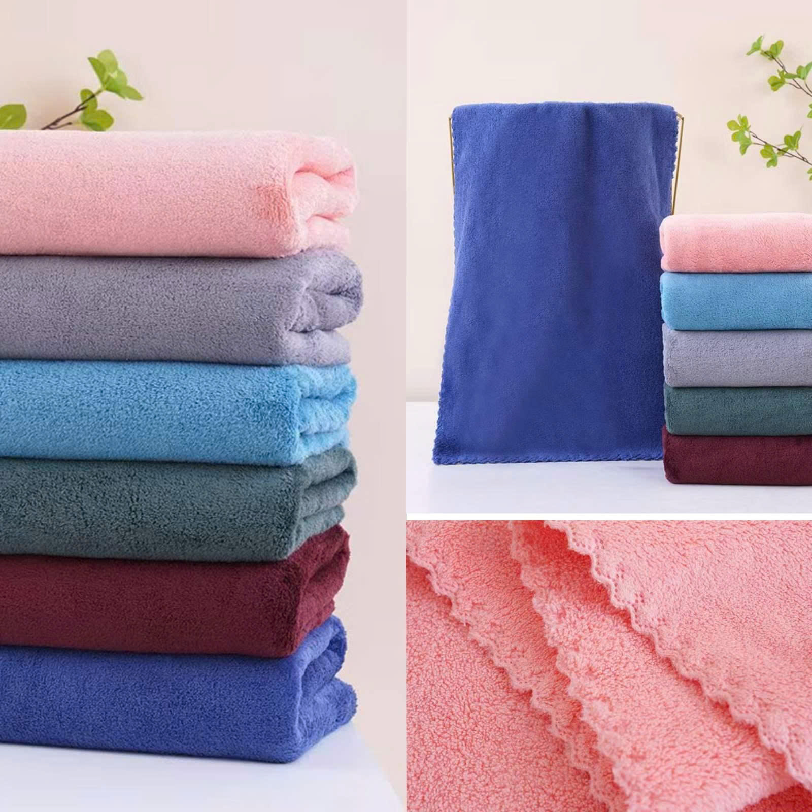 Ręczniki mikrofibra Roz 70 x 140, Mix kolorów Paczka 6 szt