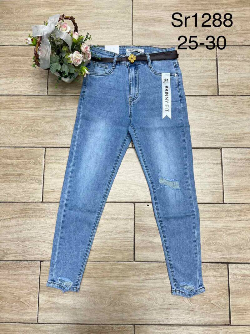 Spodnie damskie jeansy Roz 25-30, 1 Kolor Paczka 12 szt 1